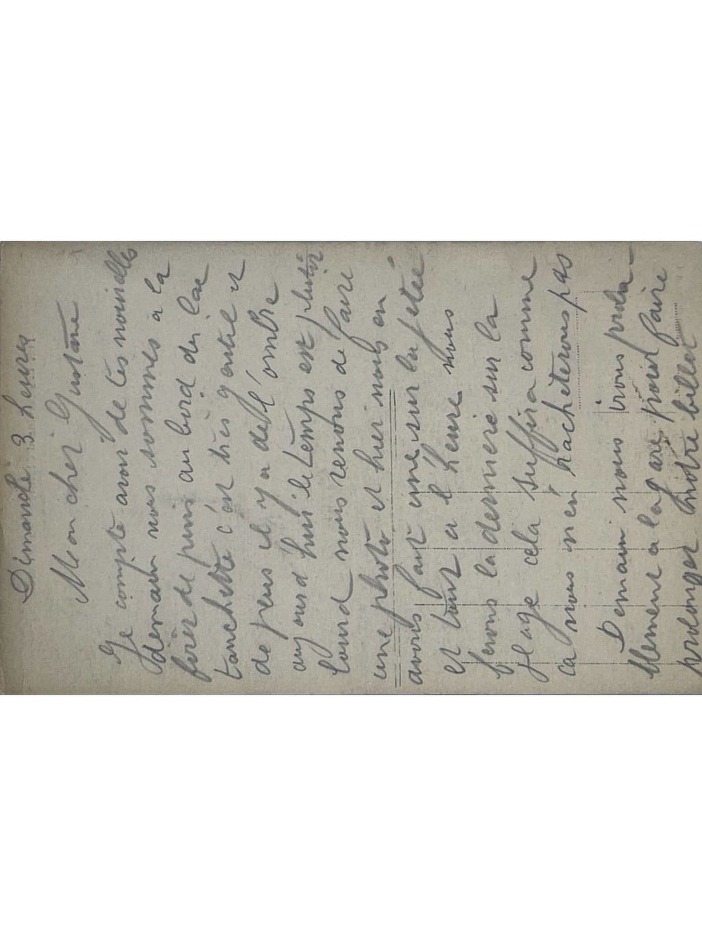 Verso de la carte postale