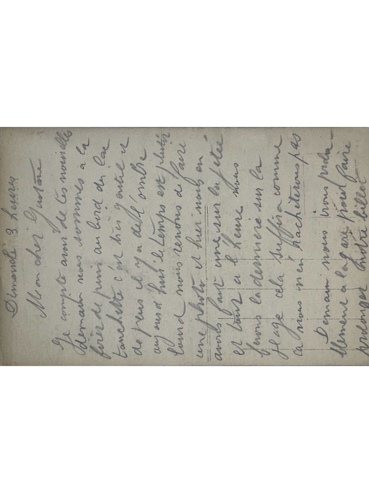 Verso de la carte postale