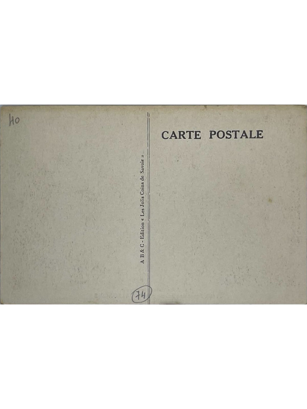 Verso de la carte postale