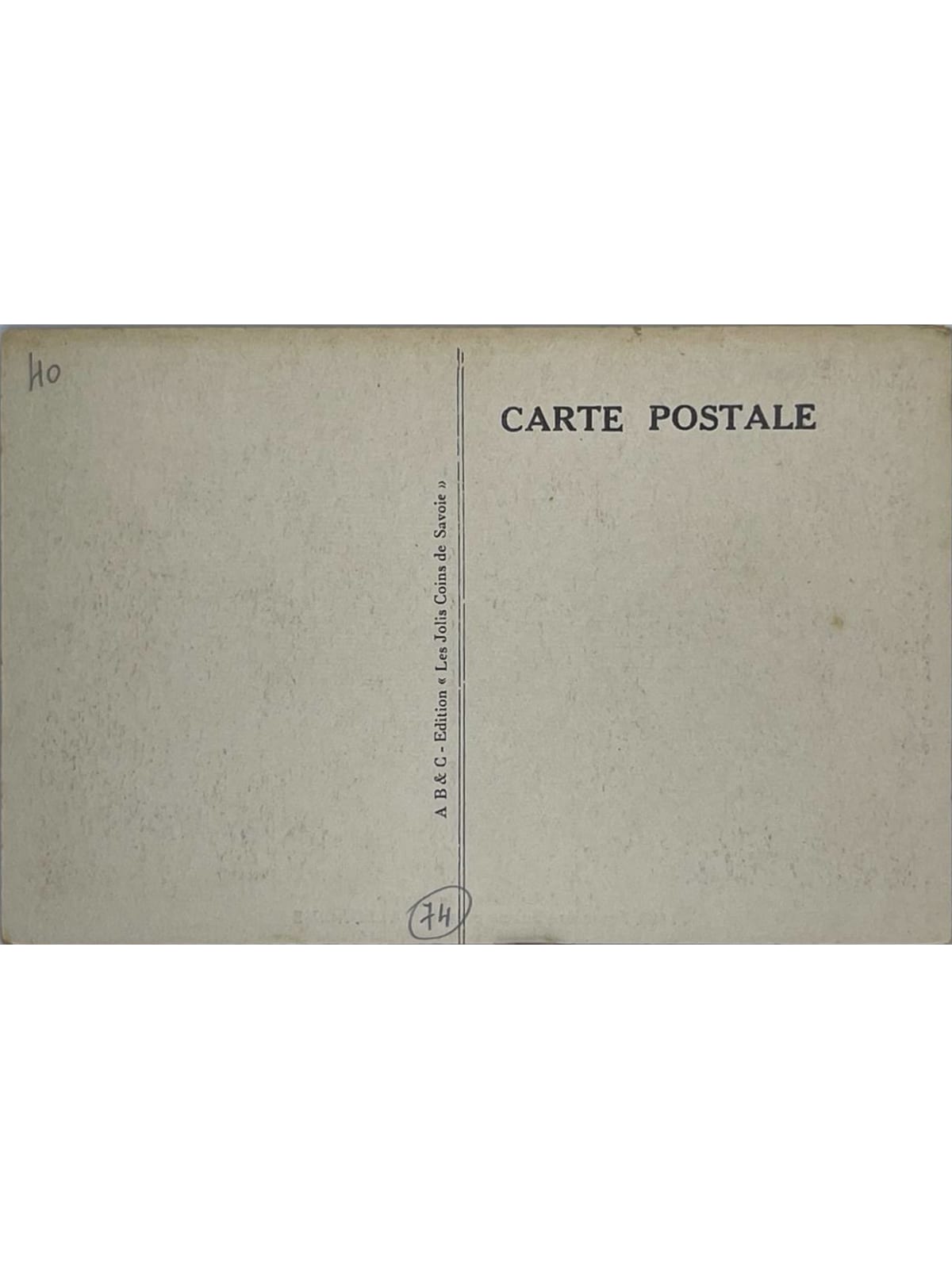 Verso de la carte postale