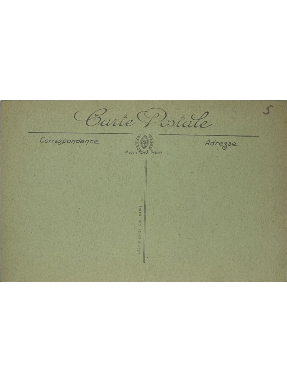 Verso de la carte postale