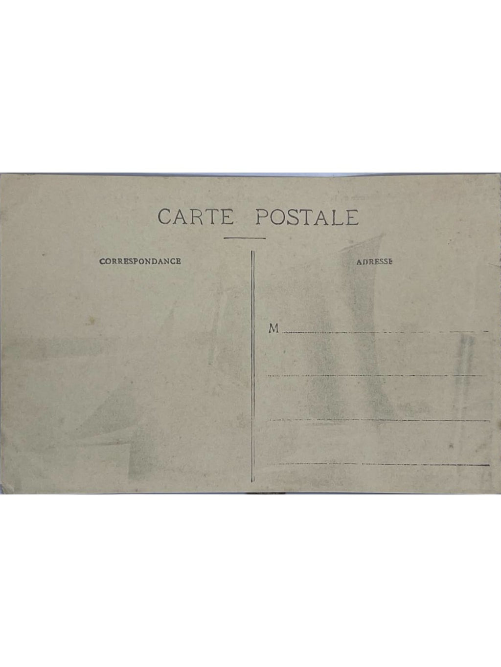 Verso de la carte postale