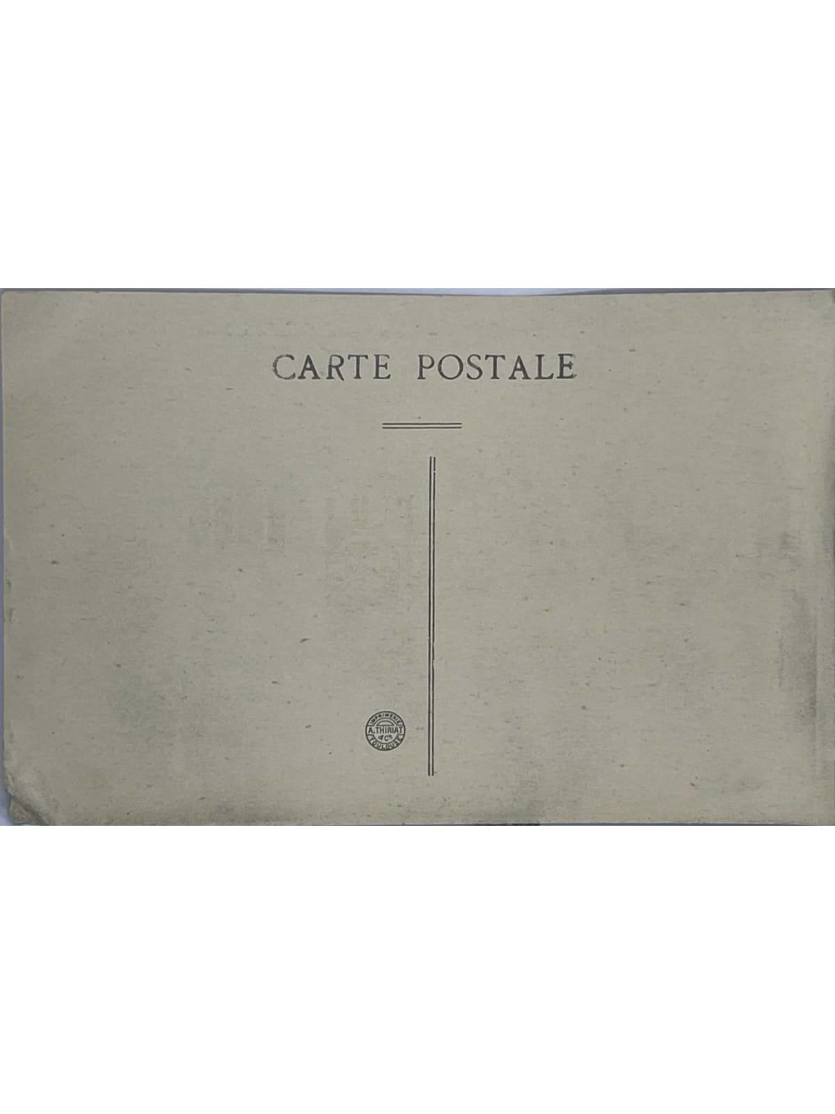 Verso de la carte postale