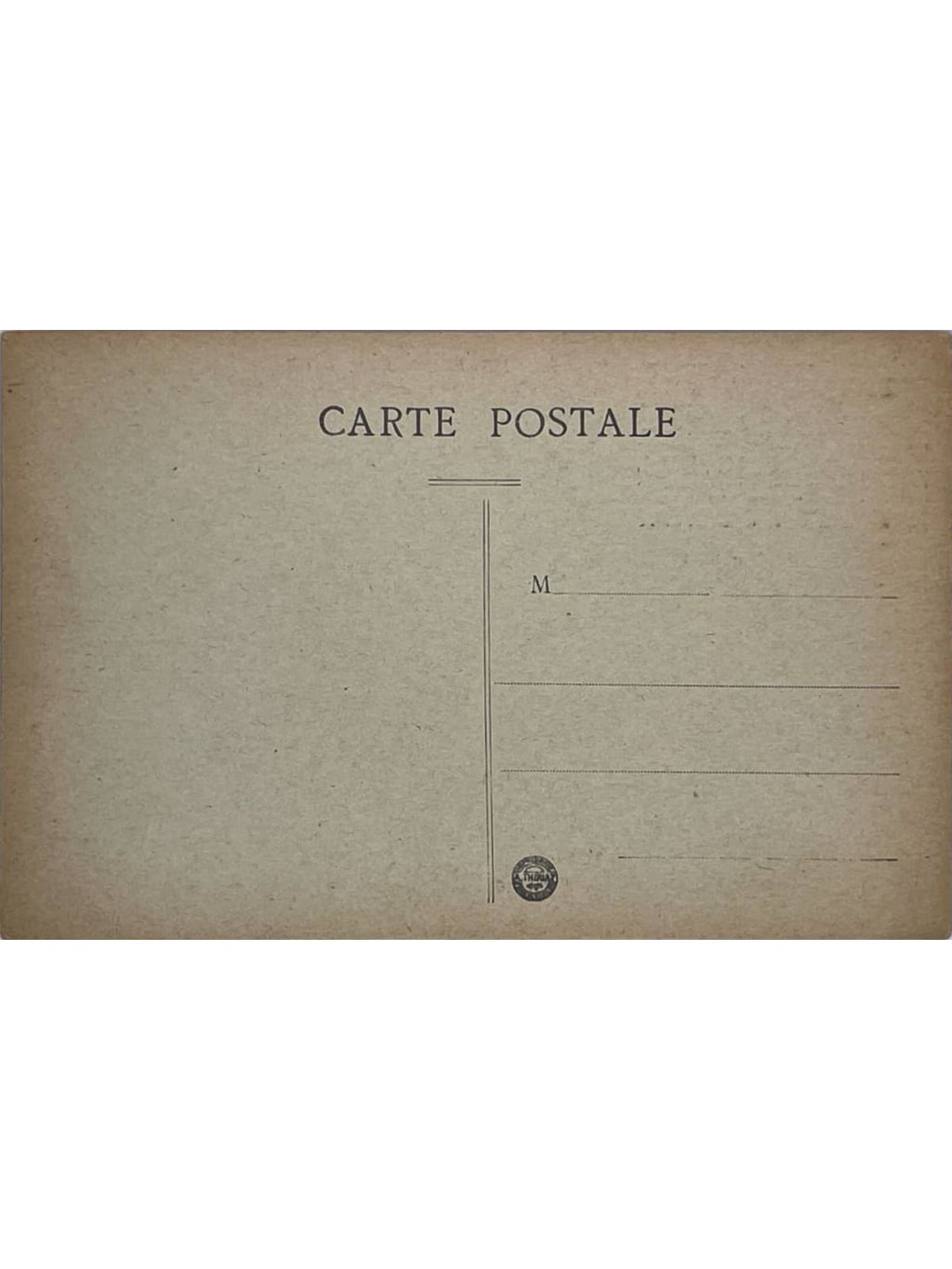 Verso de la carte postale