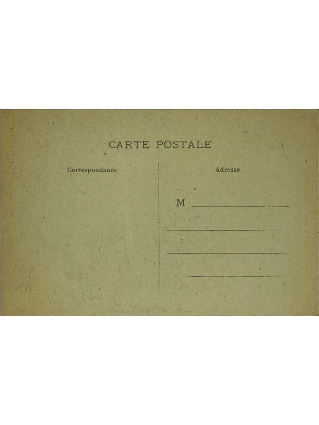 Verso de la carte postale