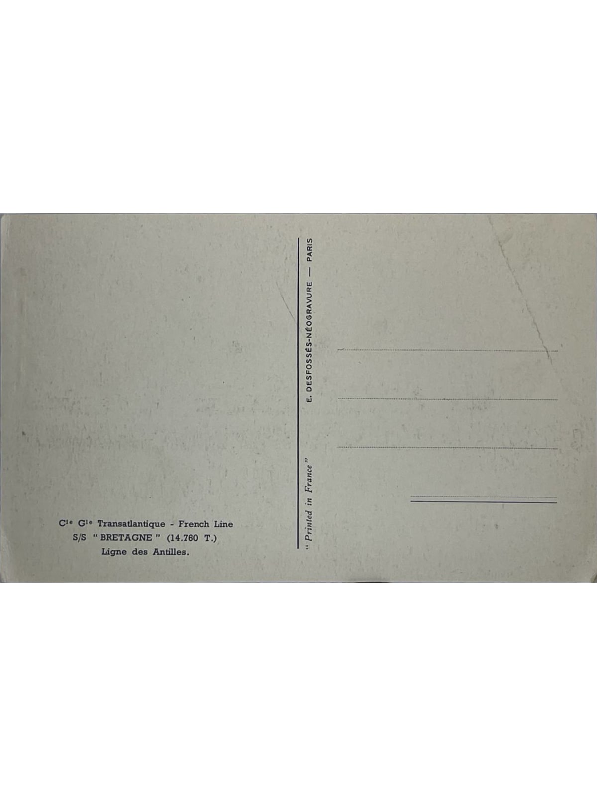 Verso de la carte postale