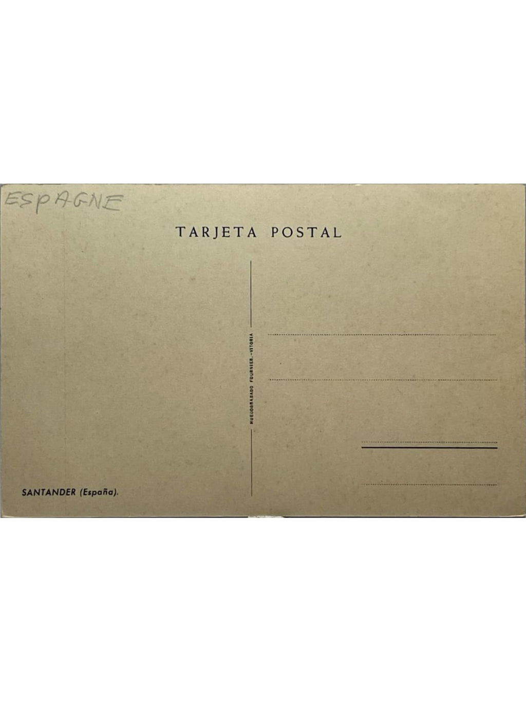 Verso de la carte postale