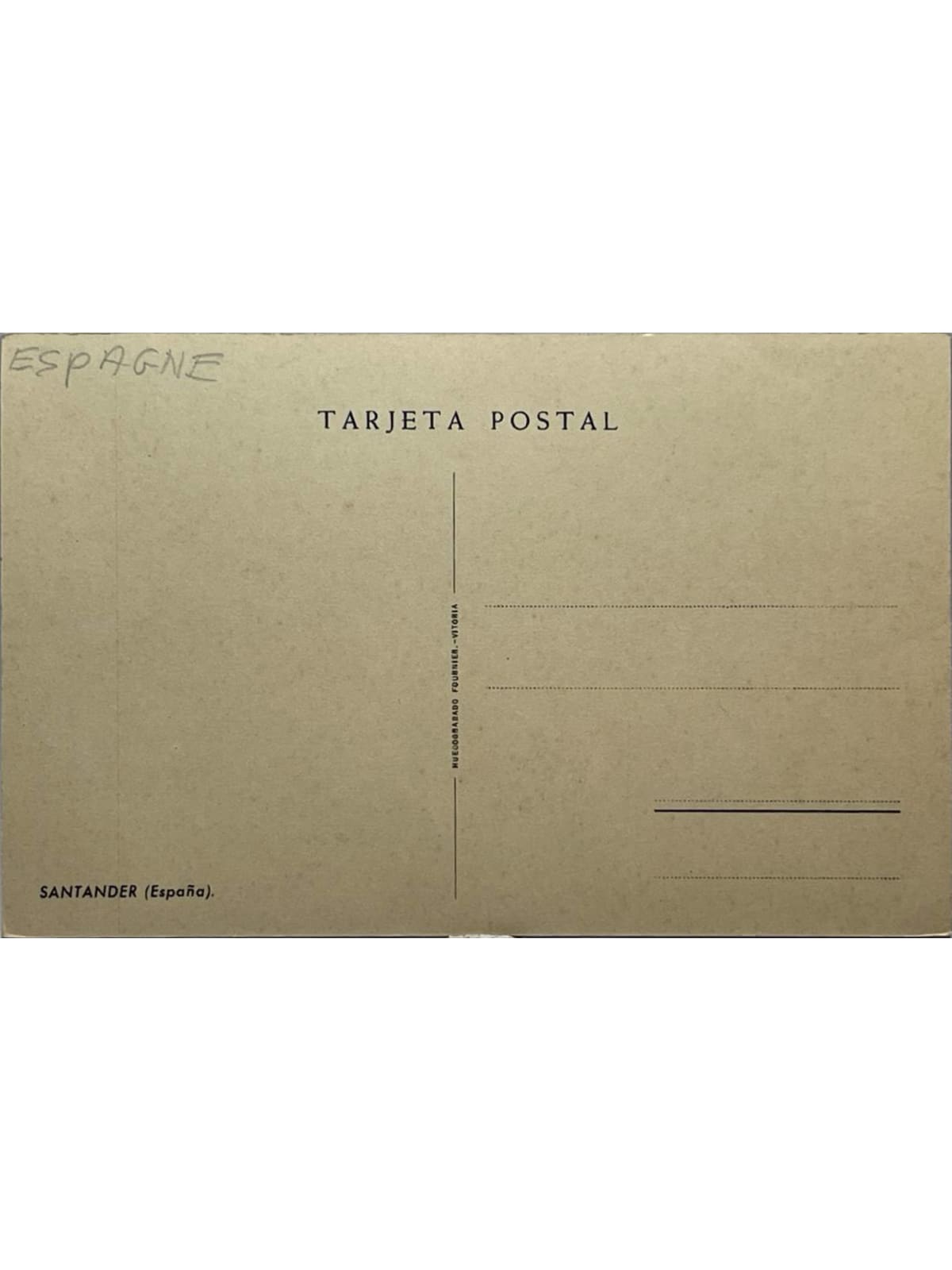 Verso de la carte postale