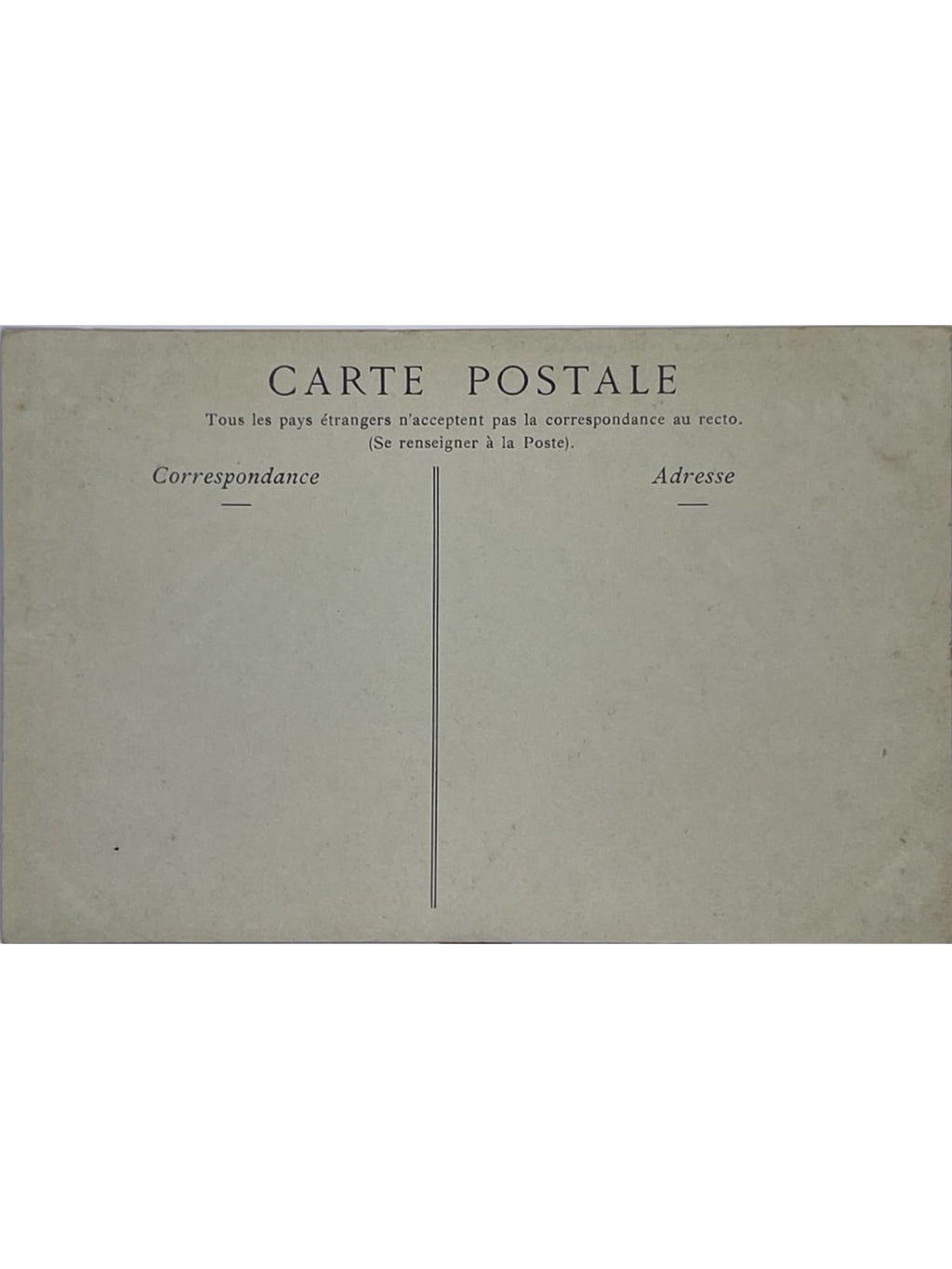 Verso de la carte postale