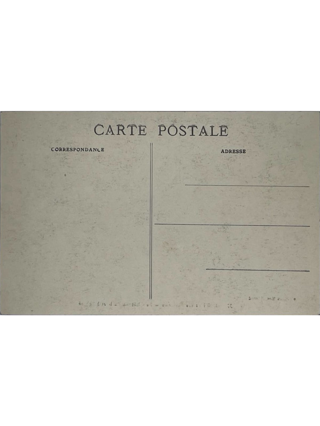 Verso de la carte postale