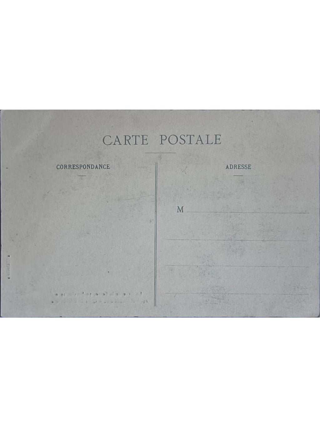 Verso de la carte postale