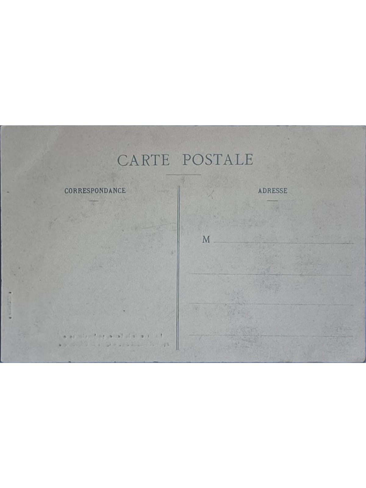 Verso de la carte postale