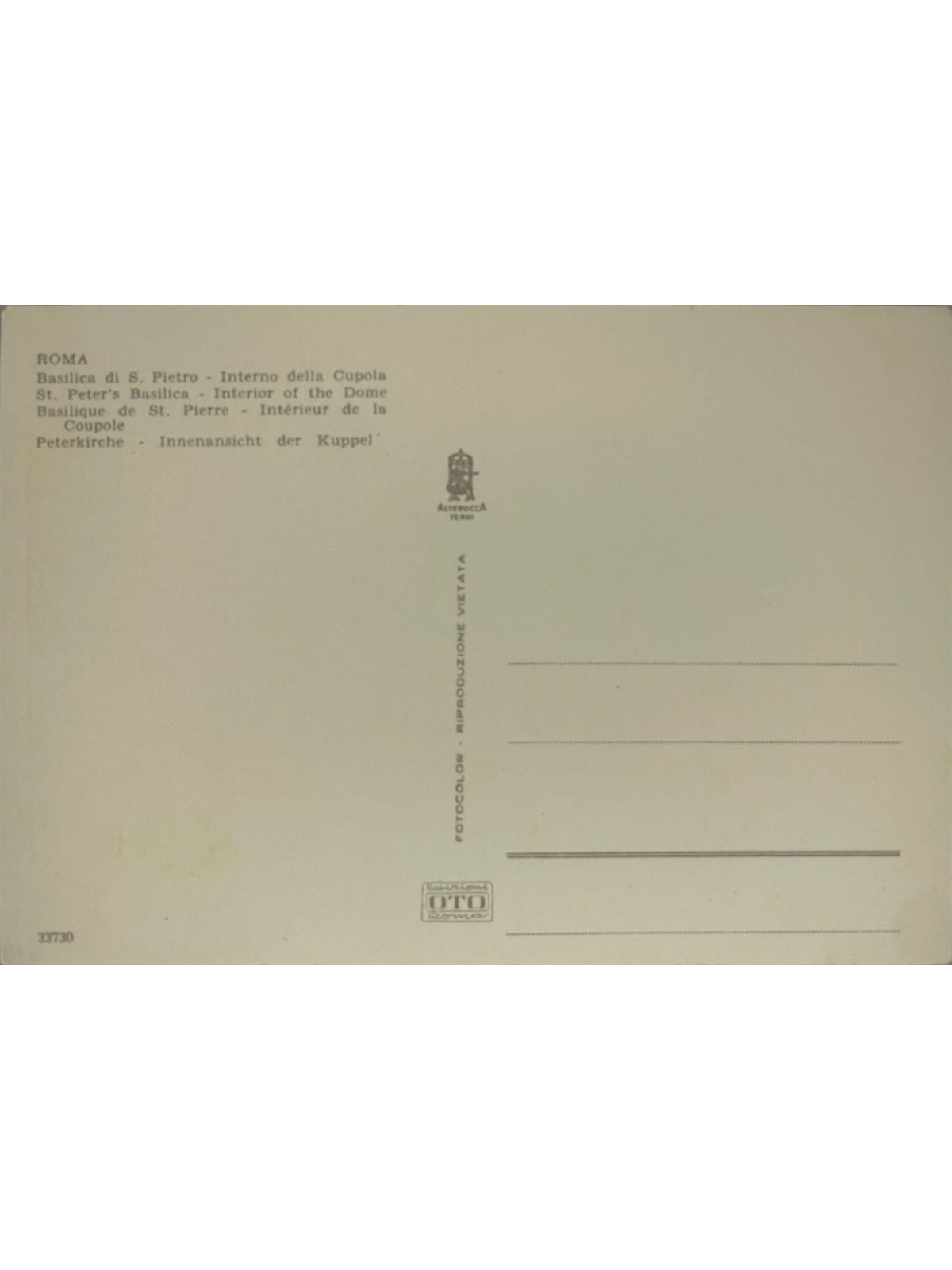 Verso de la carte postale