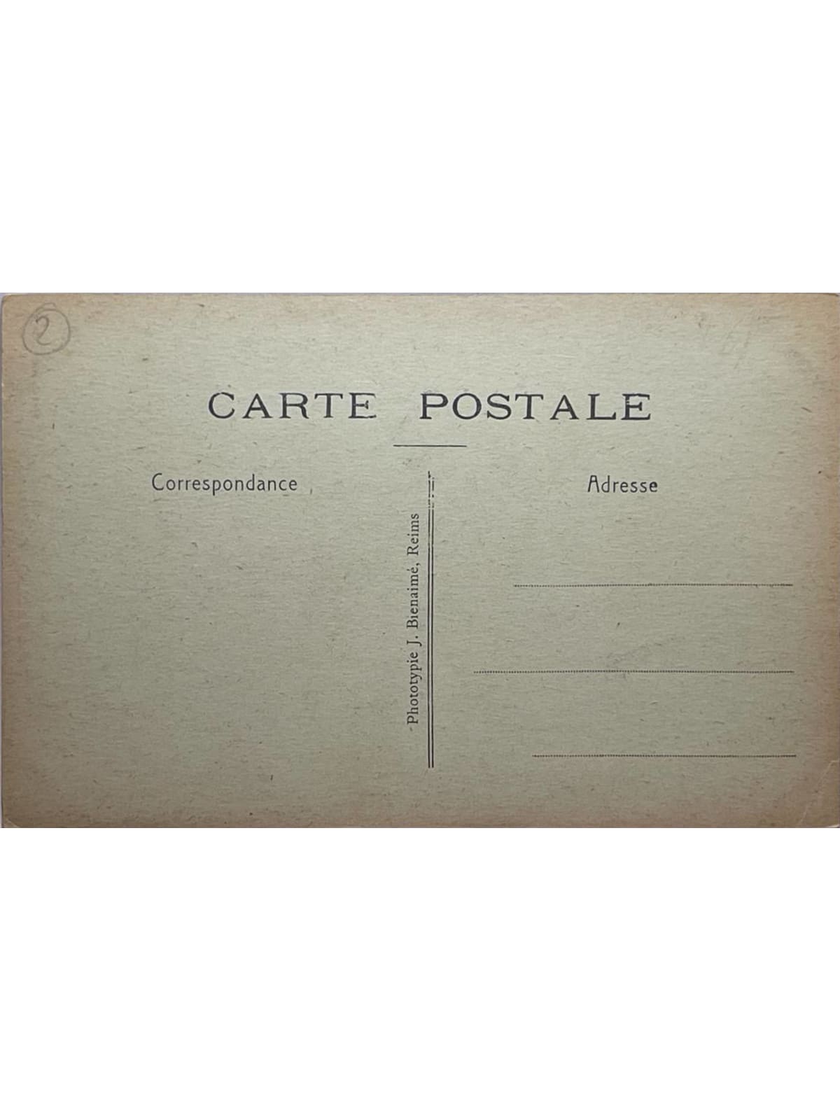 Verso de la carte postale