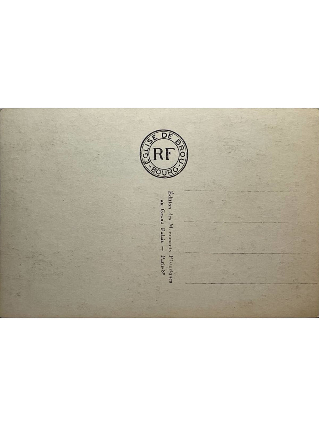 Verso de la carte postale
