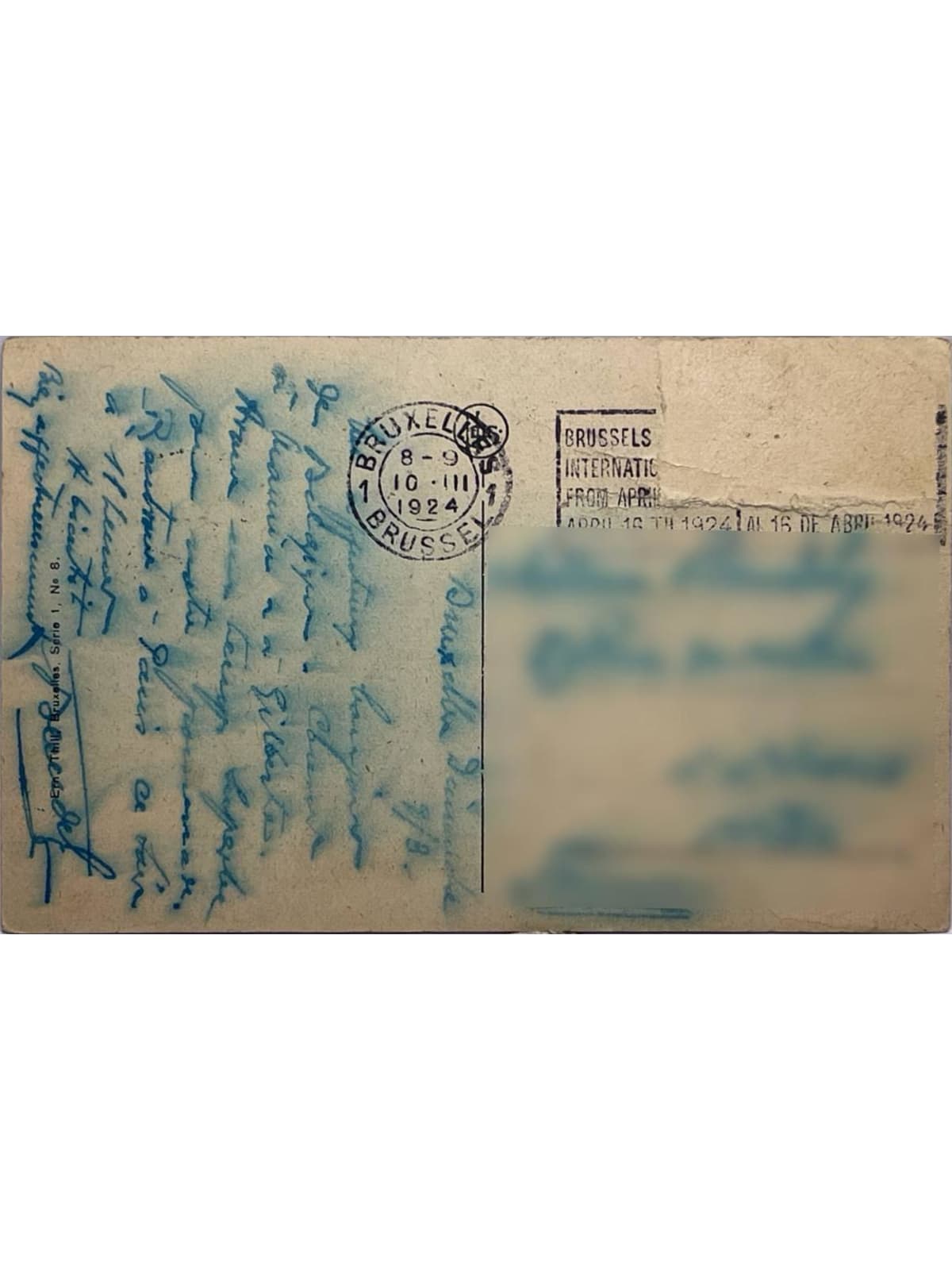 Verso de la carte postale