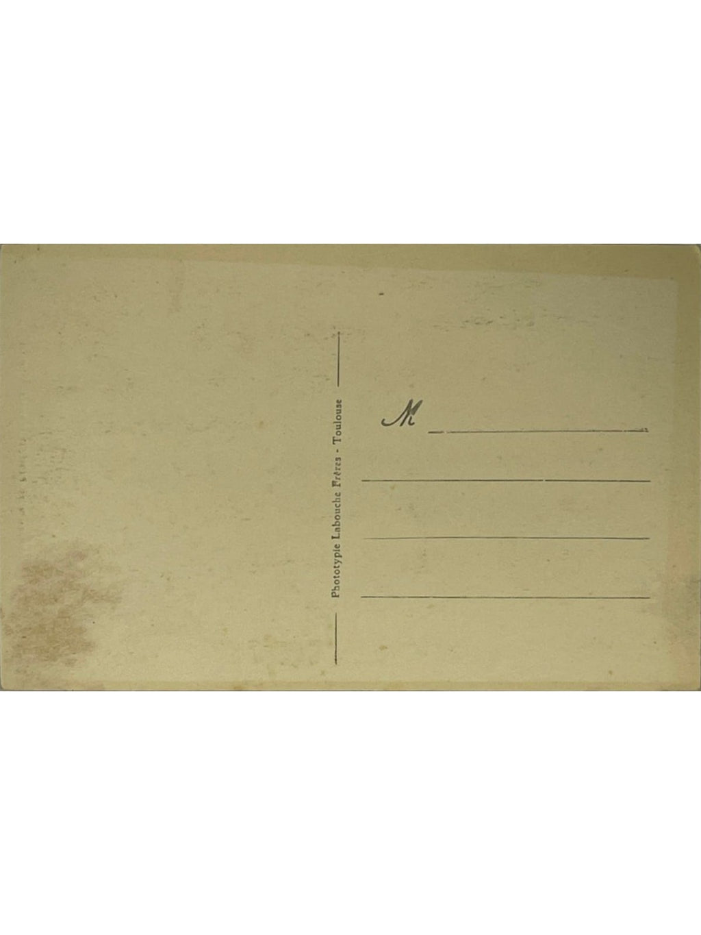 Verso de la carte postale