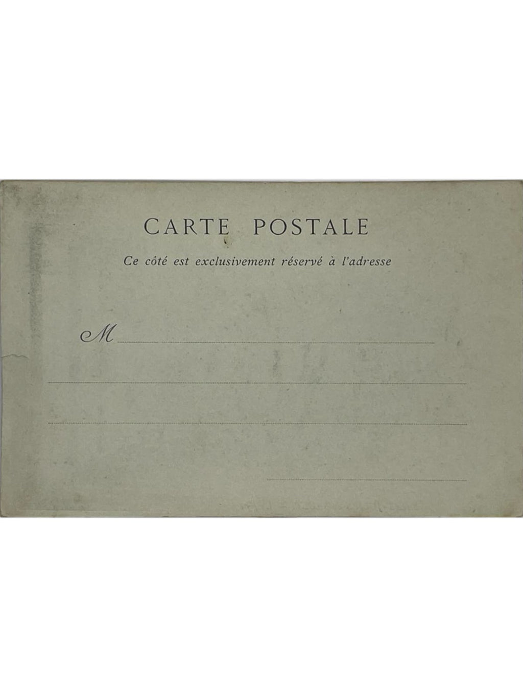 Verso de la carte postale