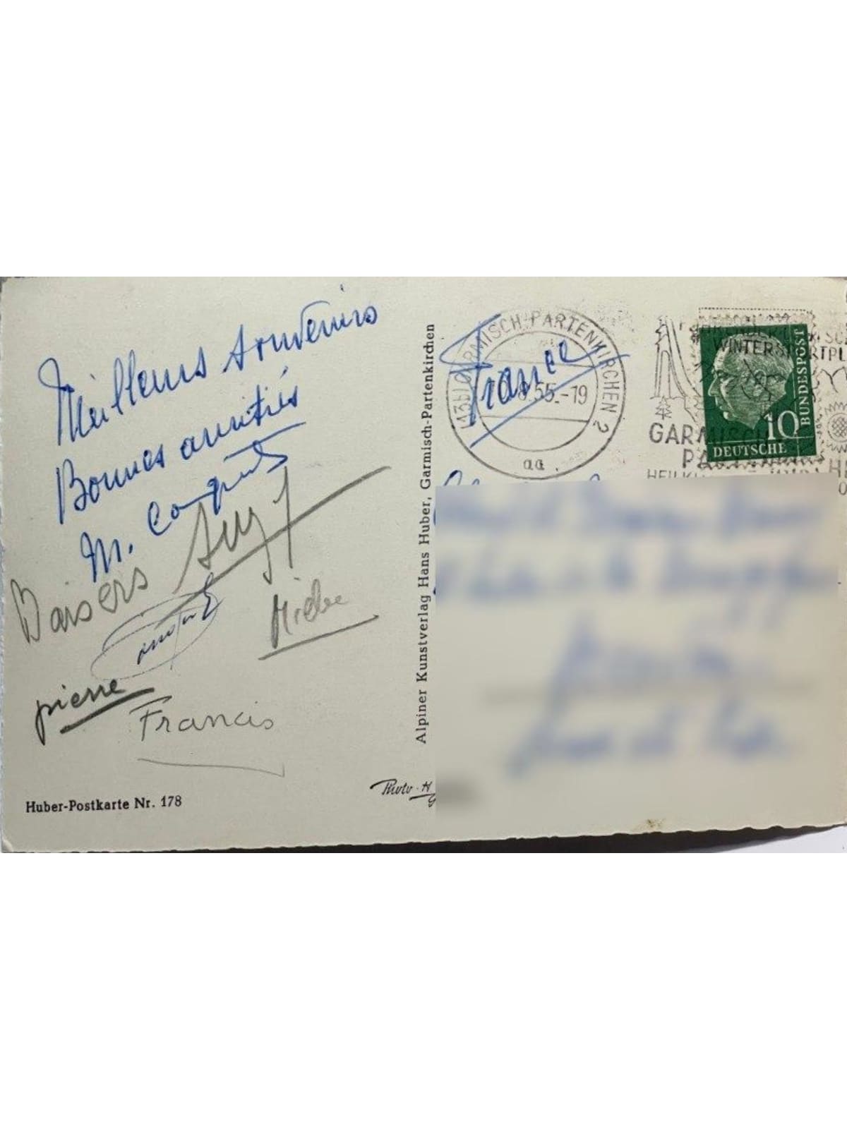 Verso de la carte postale