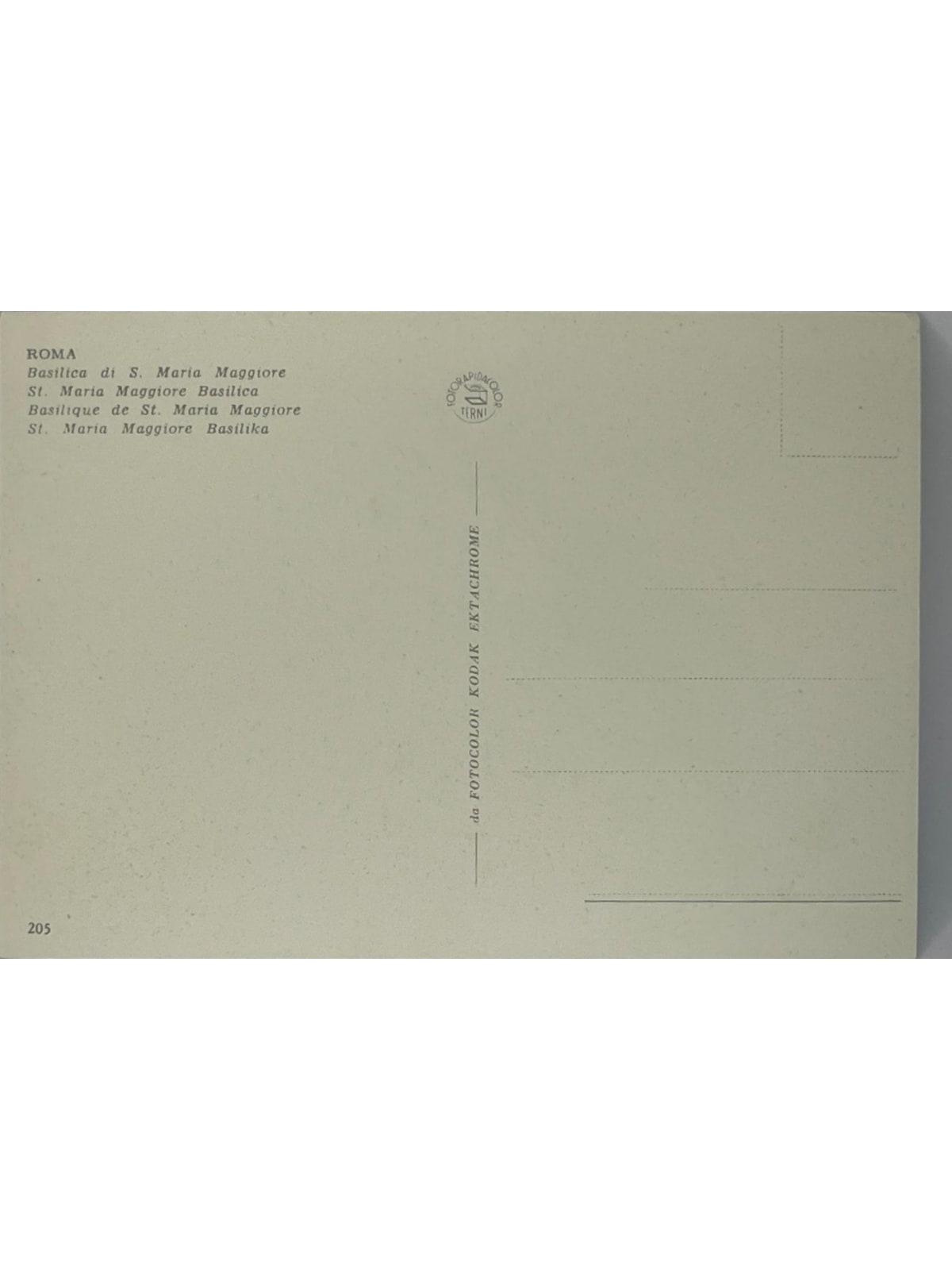 Verso de la carte postale