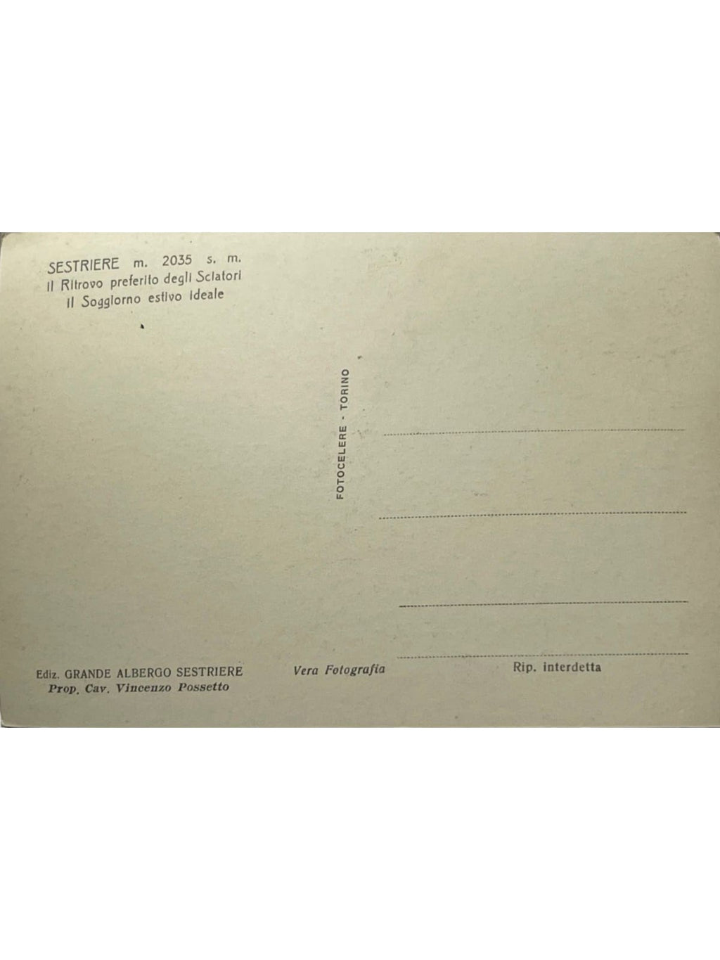 Verso de la carte postale