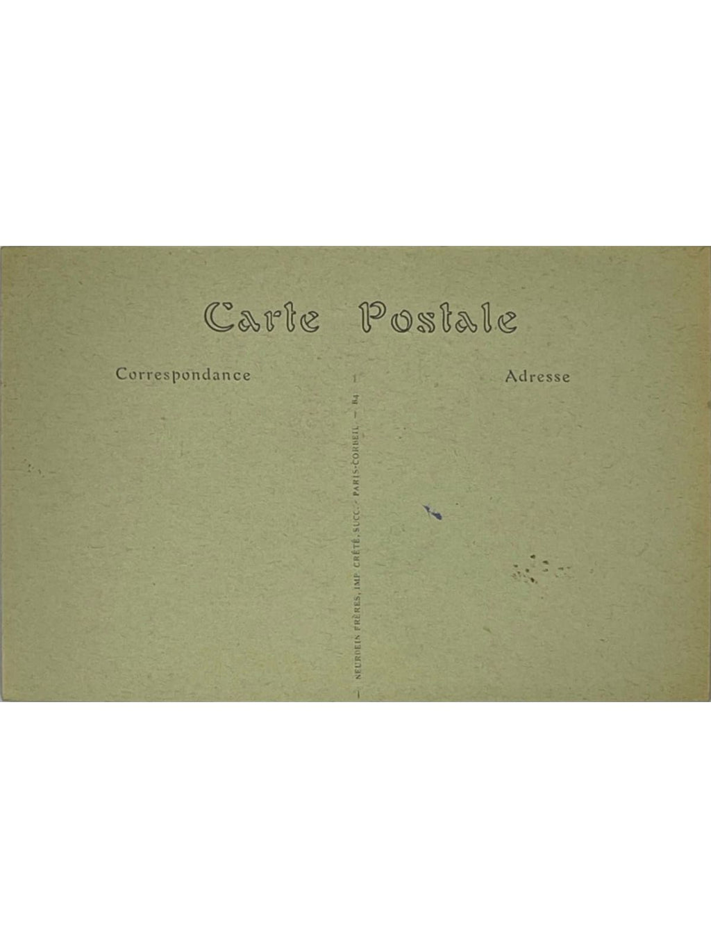 Verso de la carte postale