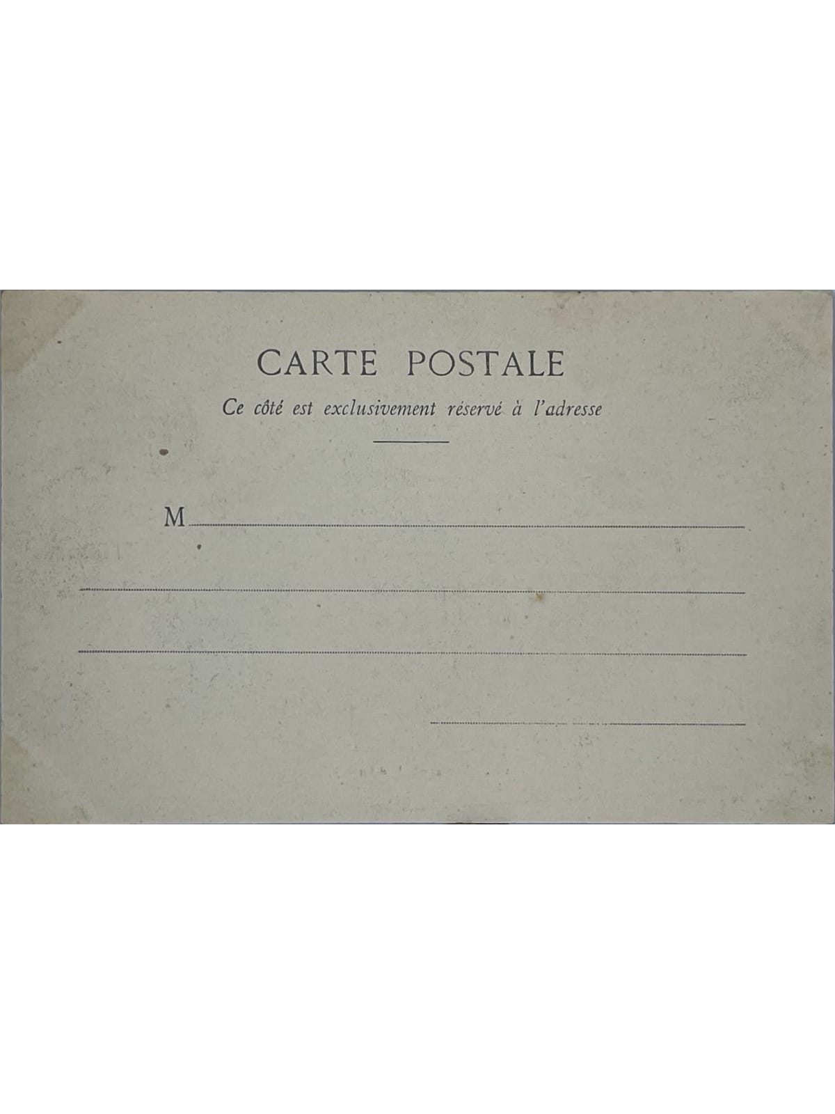 Verso de la carte postale
