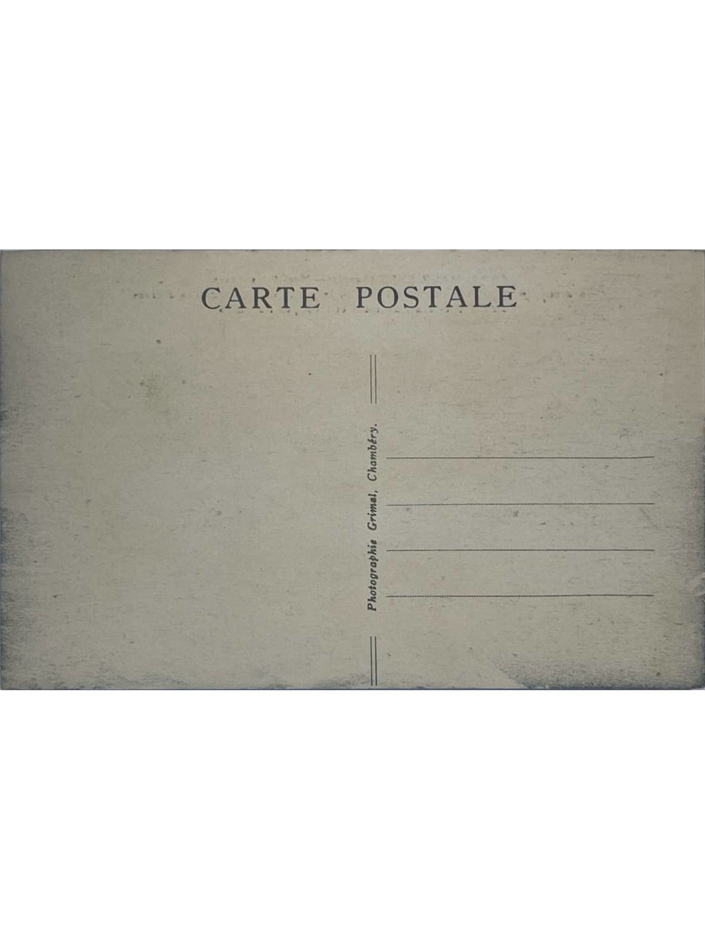 Verso de la carte postale