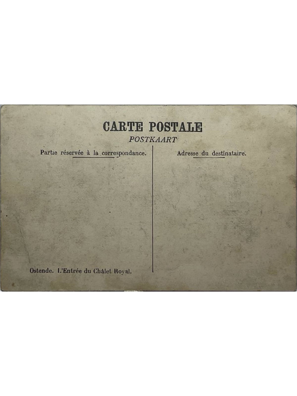 Verso de la carte postale