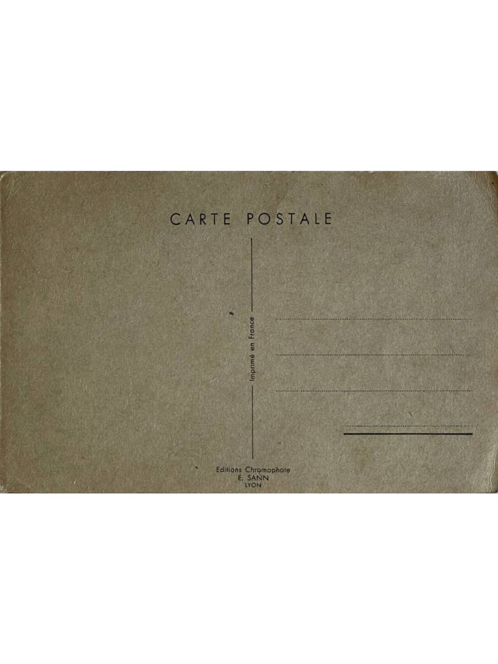 Verso de la carte postale