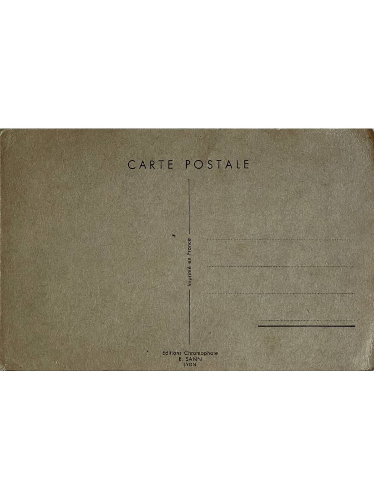 Verso de la carte postale