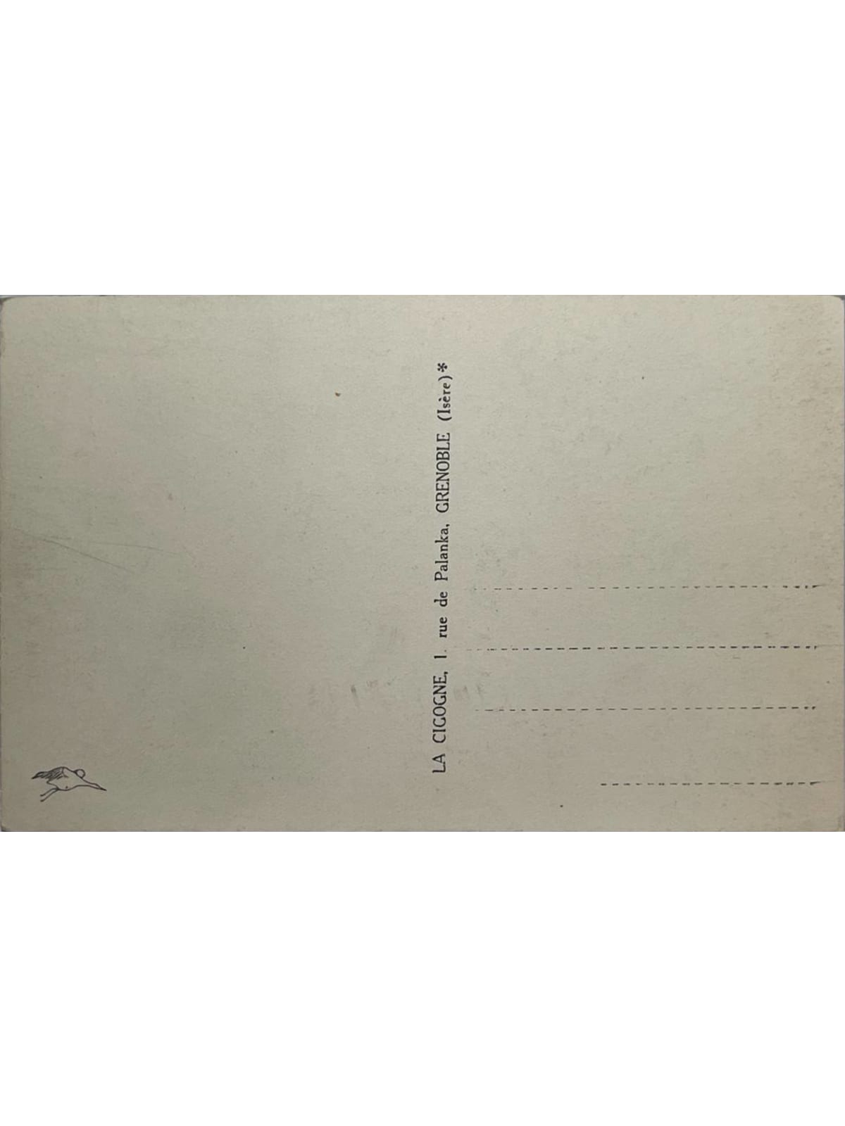 Verso de la carte postale