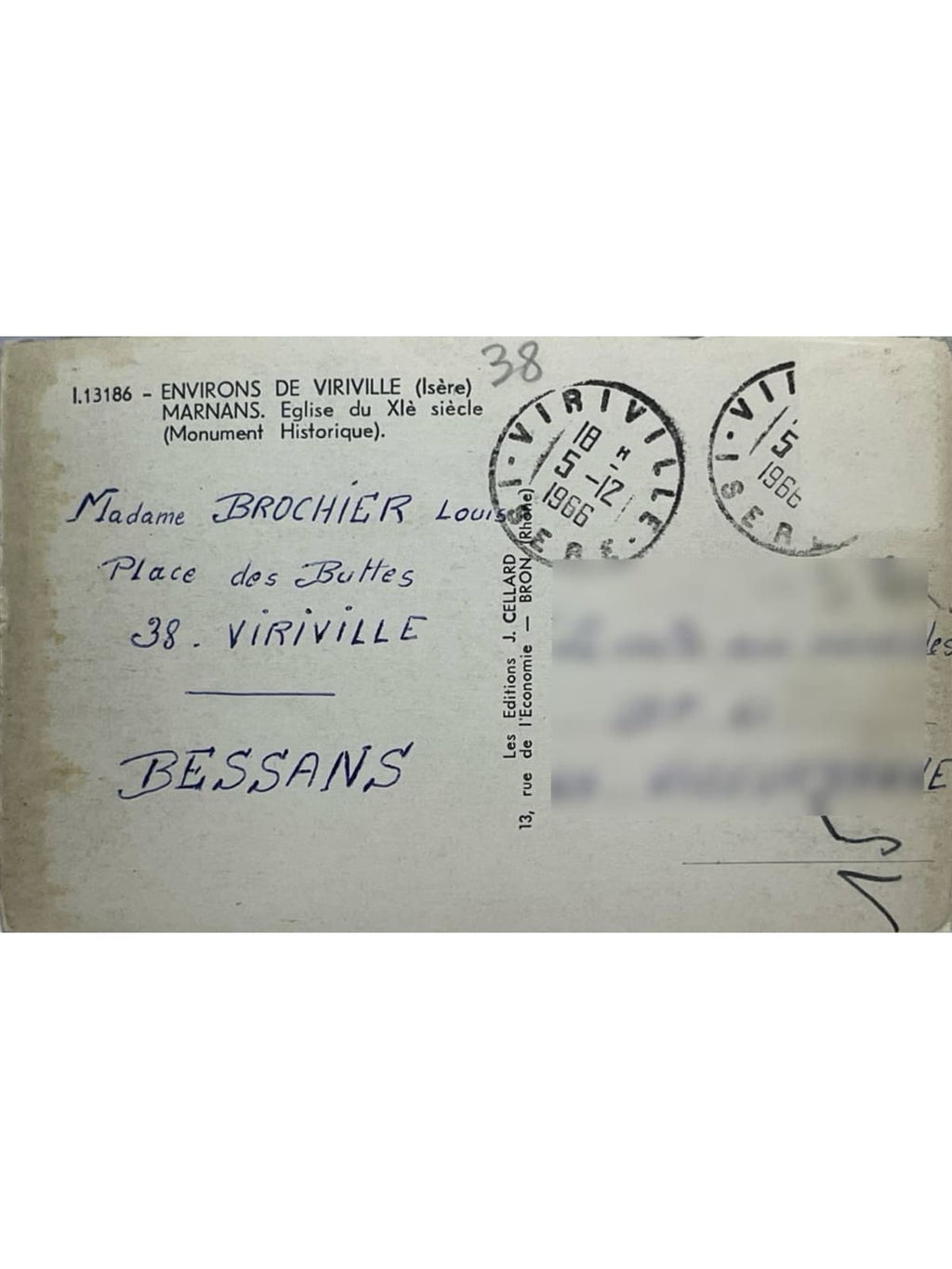 Verso de la carte postale