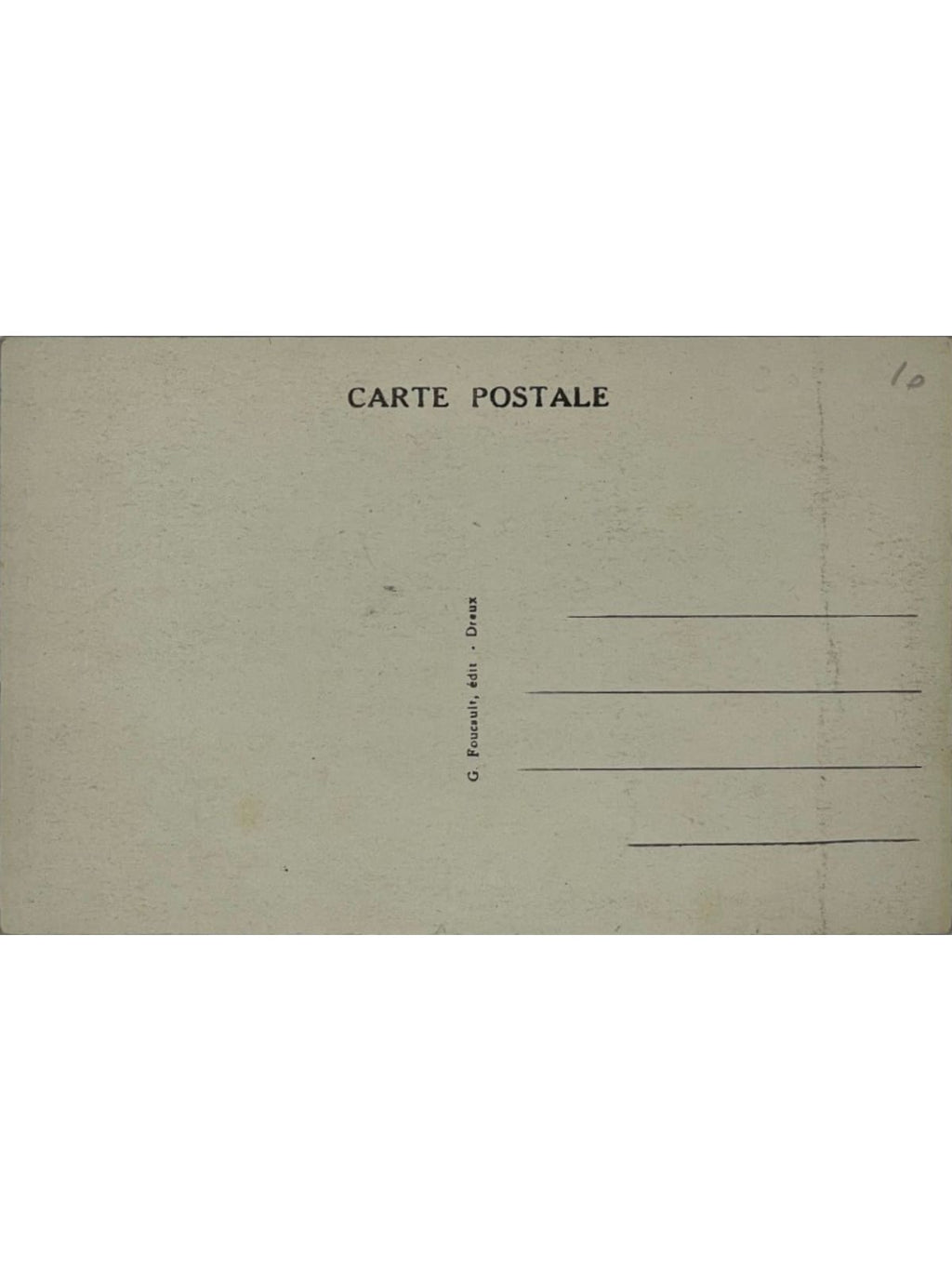 Verso de la carte postale