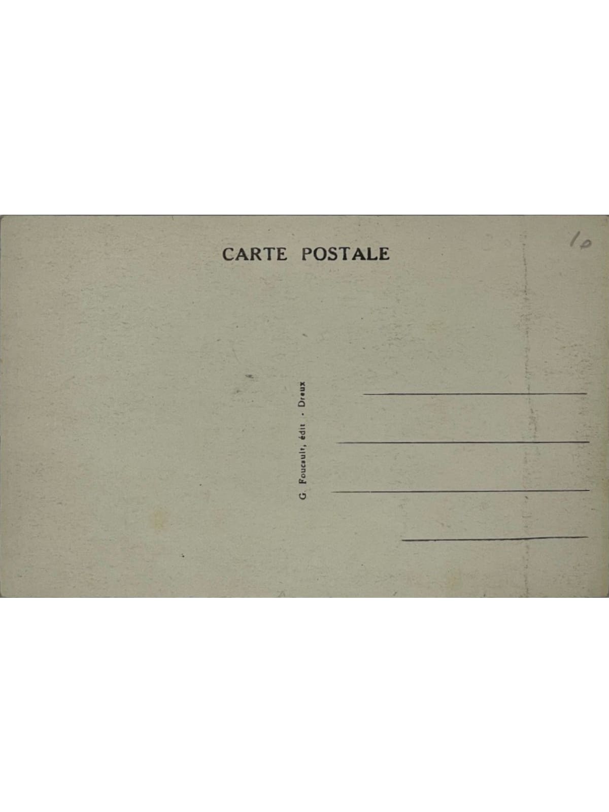 Verso de la carte postale