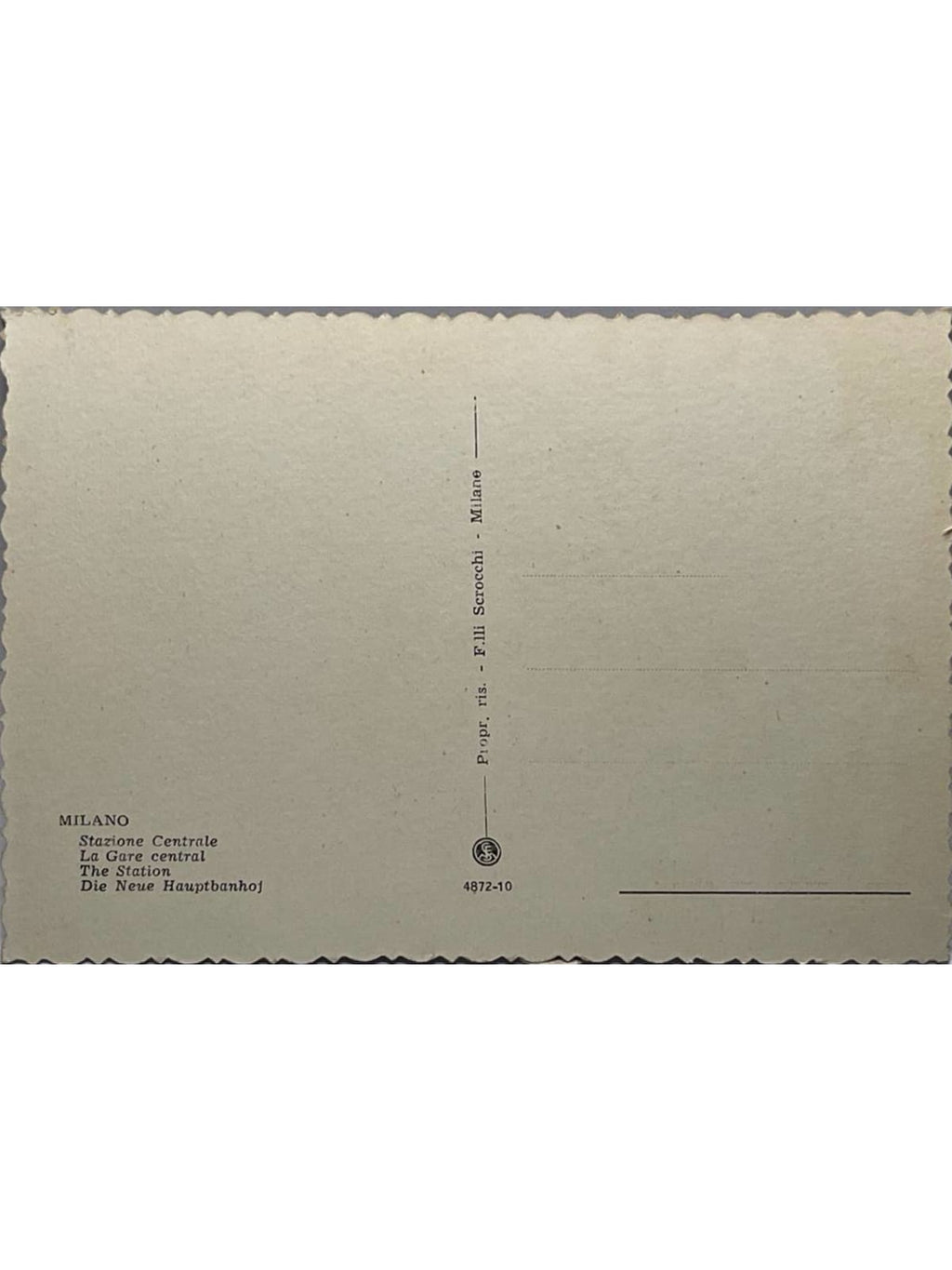 Verso de la carte postale