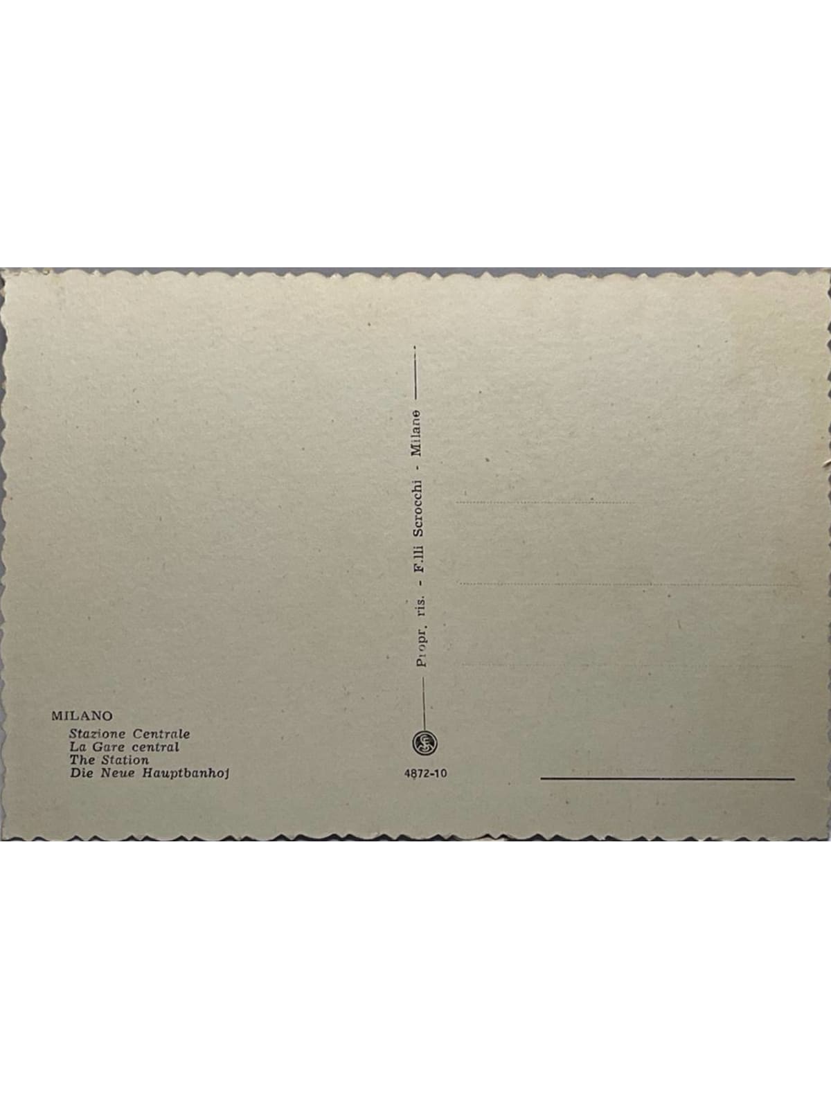 Verso de la carte postale