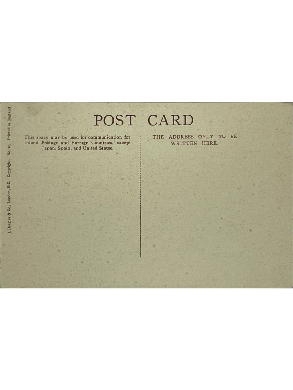 Verso de la carte postale