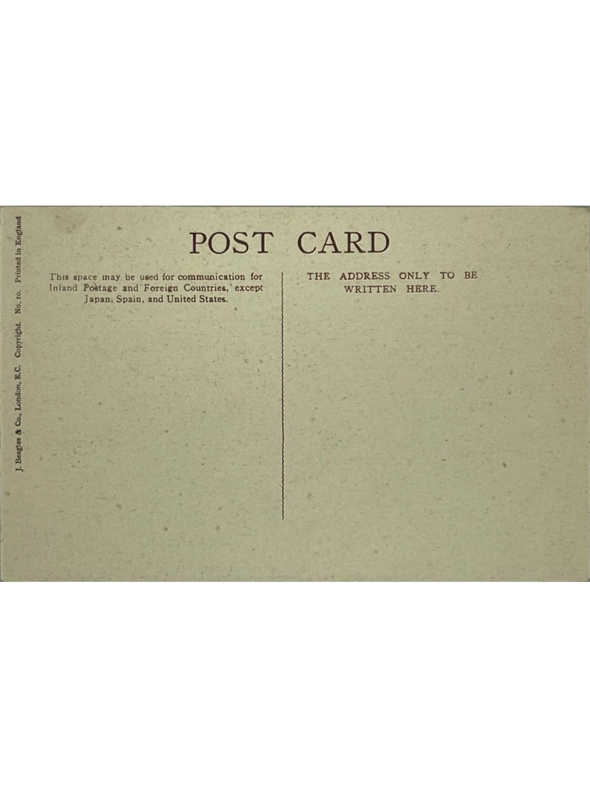 Verso de la carte postale