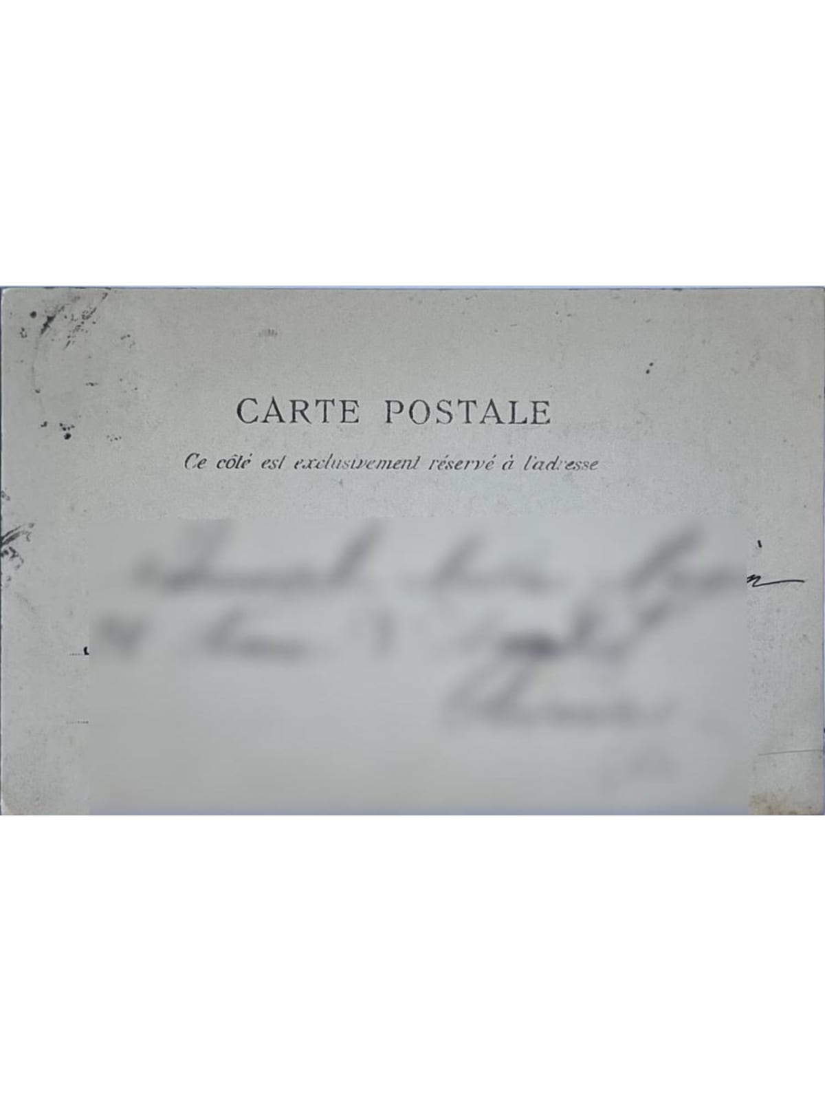 Verso de la carte postale