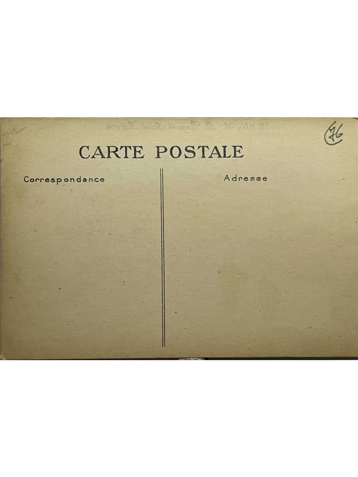 Verso de la carte postale