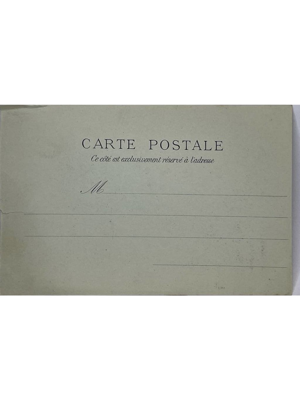Verso de la carte postale