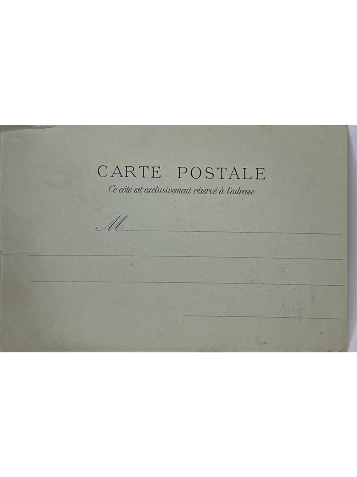 Verso de la carte postale