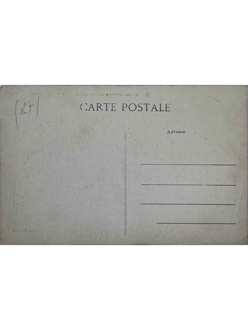 Verso de la carte postale