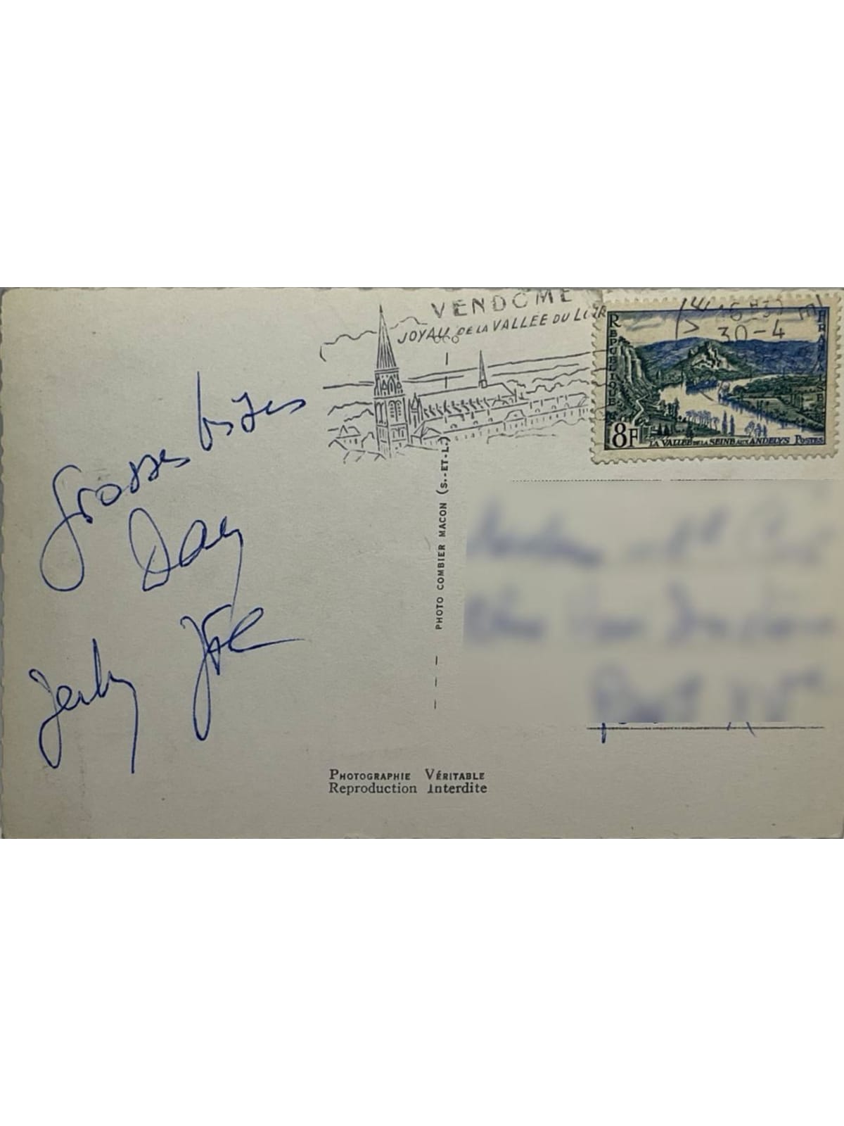 Verso de la carte postale