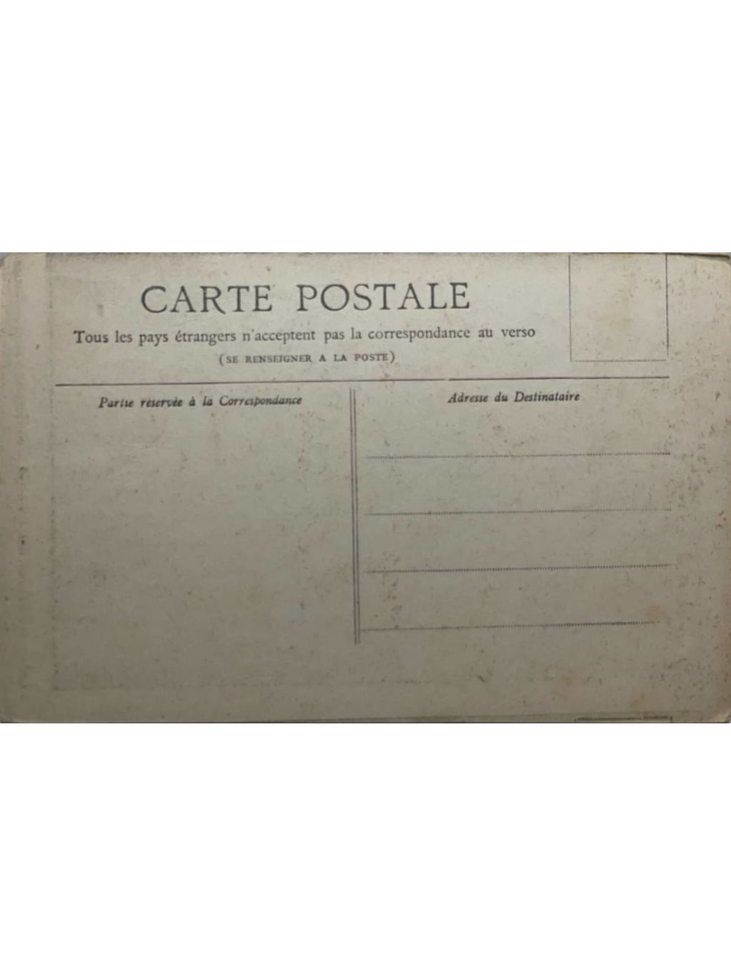 Verso de la carte postale