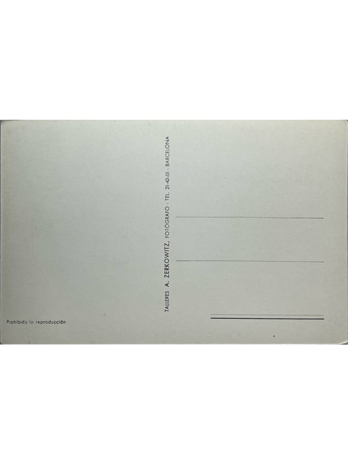 Verso de la carte postale