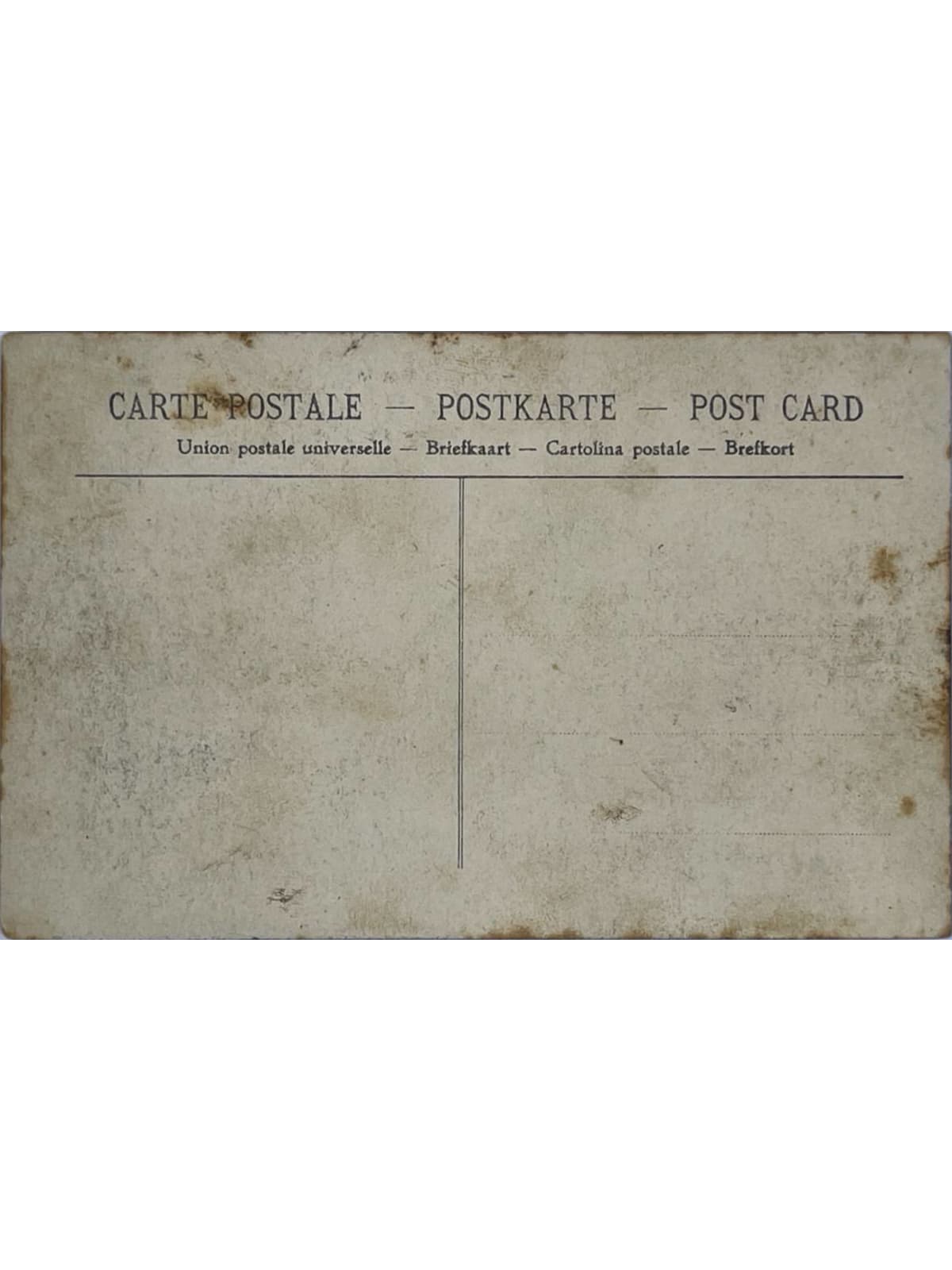 Verso de la carte postale