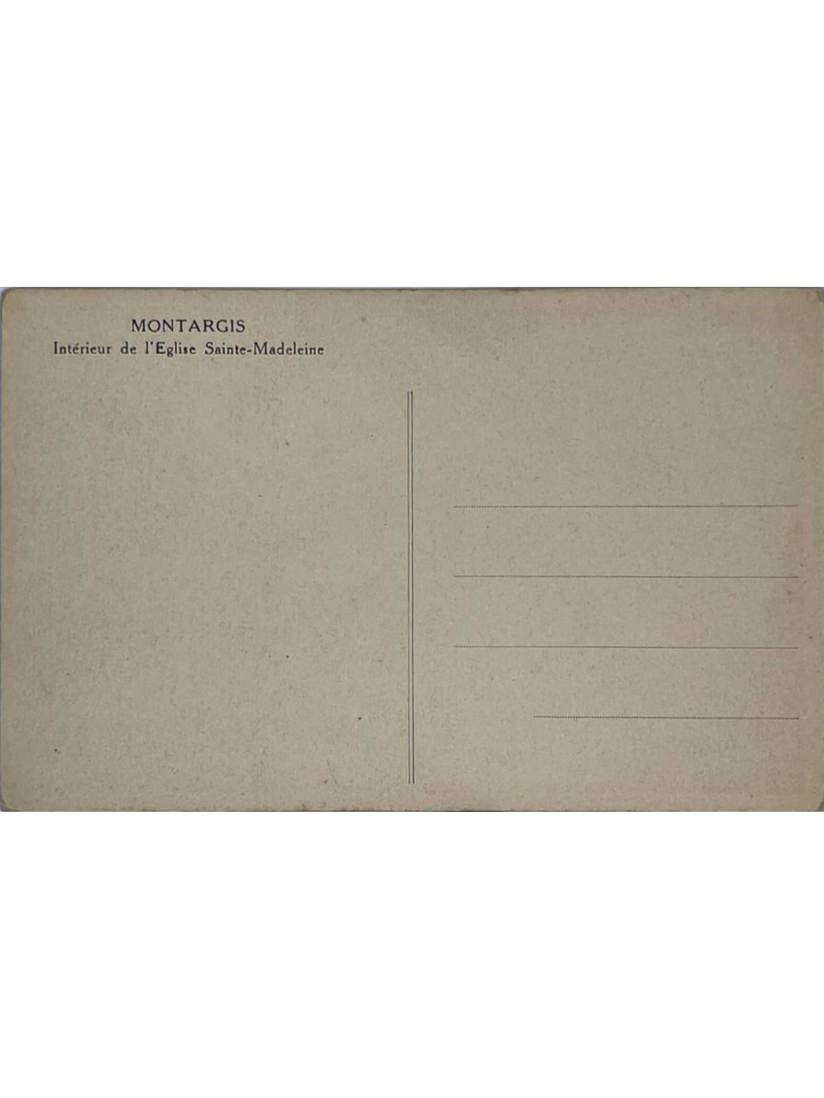 Verso de la carte postale