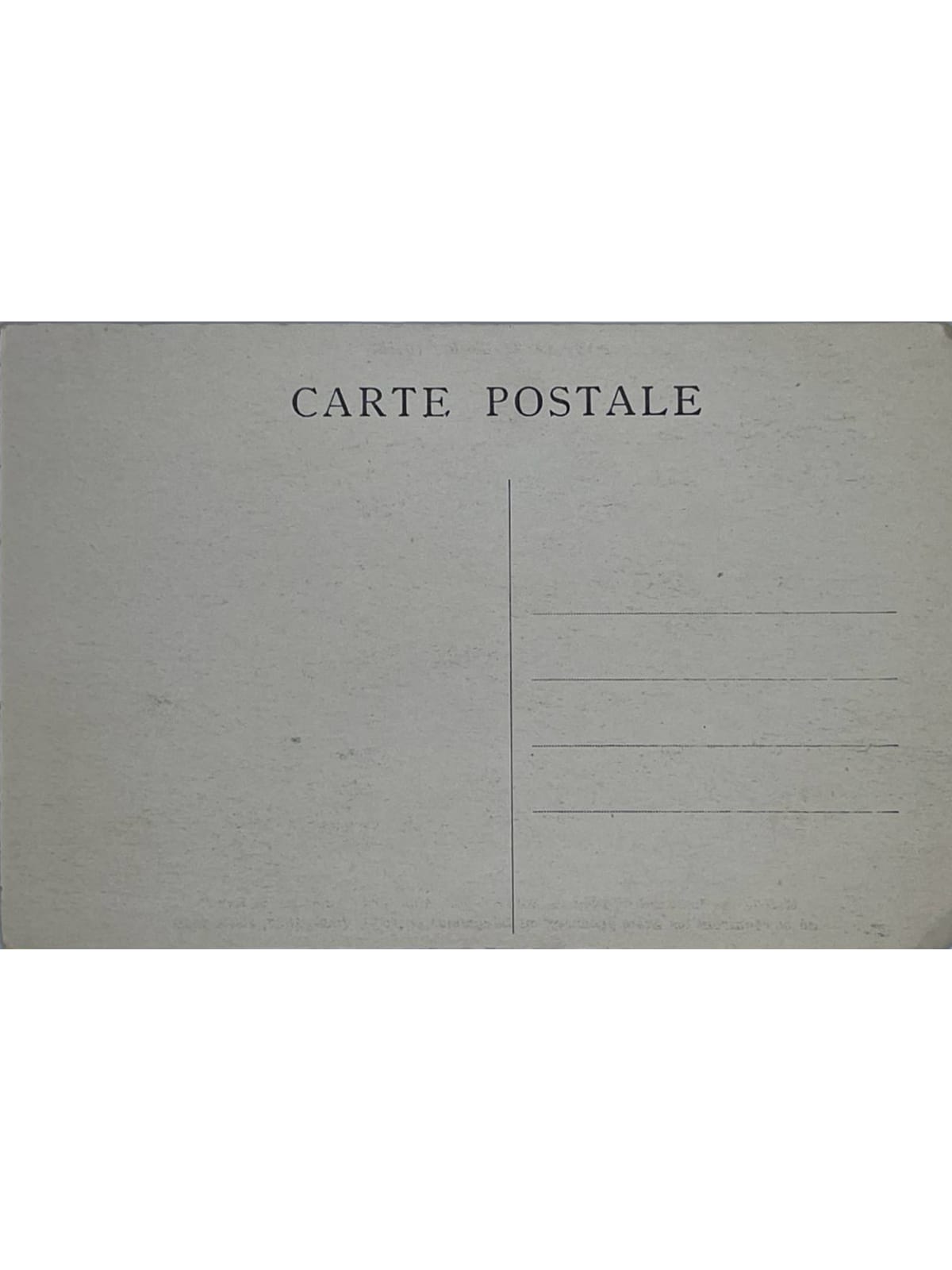 Verso de la carte postale